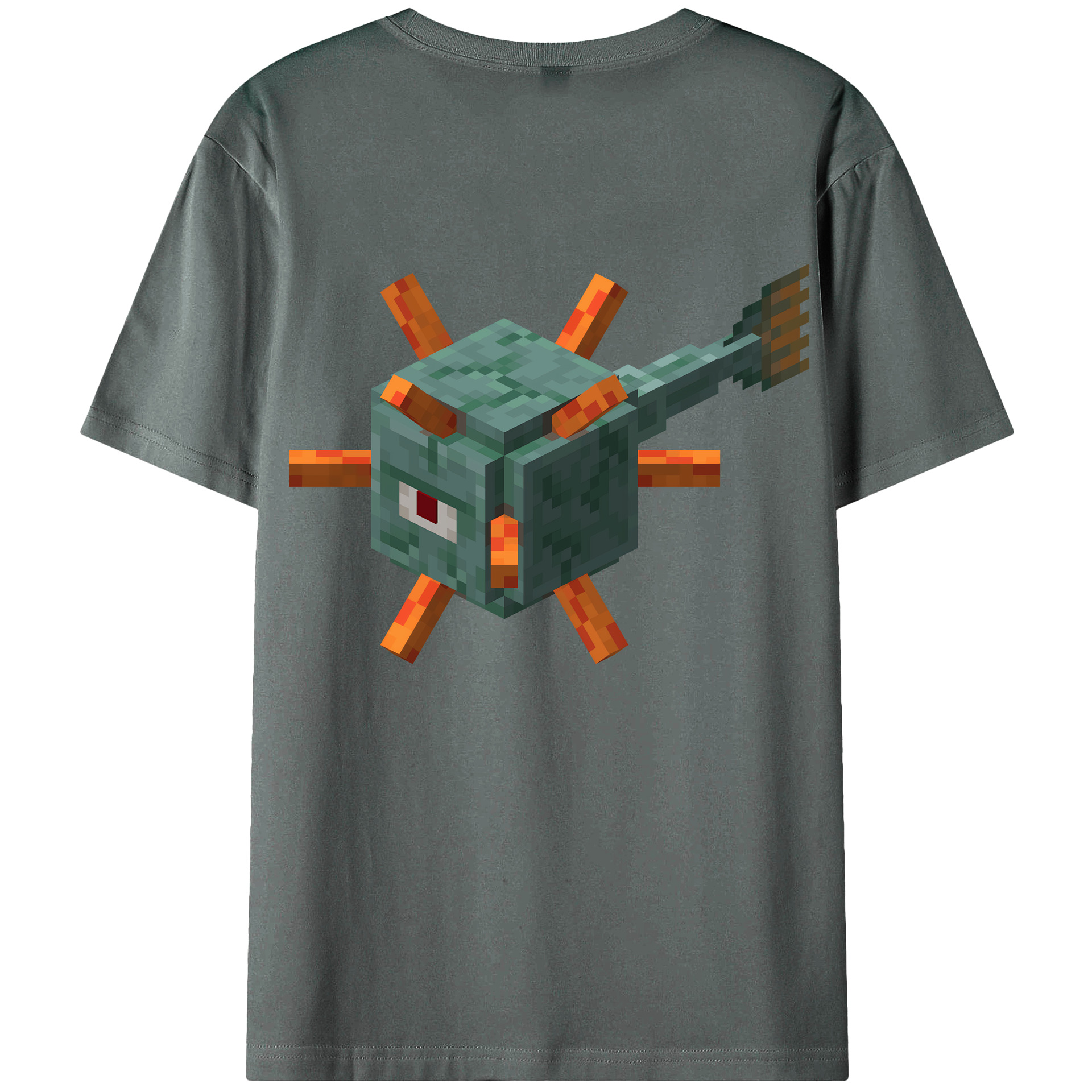 （画像用） マインクラフト ブロックの世界 Minecraft MC Block world 綿100％ メンズ半袖Tシャツ（バックプリント） 通気性